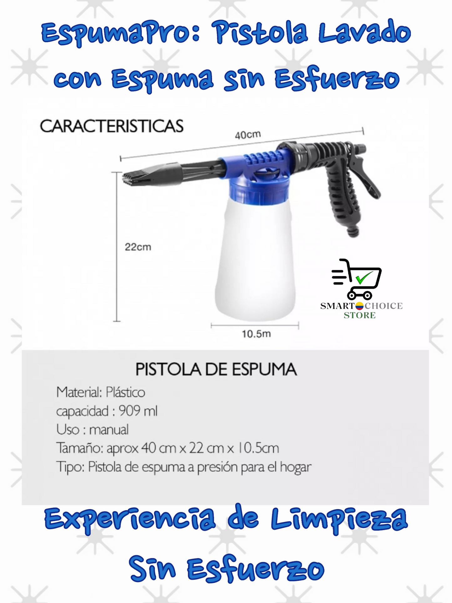 EspumaPro: Pistola Lavado con Espuma sin Esfuerzo