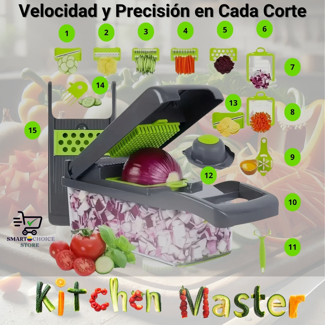 Kitchen Master 15 en 1: Velocidad y Precisión en Cada Corte