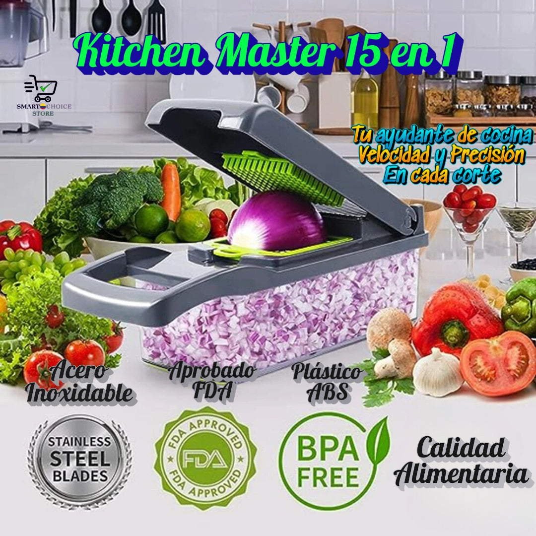 Kitchen Master 15 en 1: Velocidad y Precisión en Cada Corte